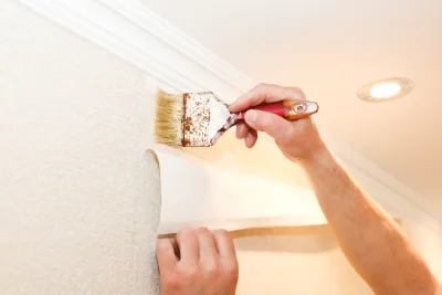 Pose de papier peint à Champien — revêtements muraux et toiles de verre